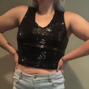 ASOS Black Sequin Top